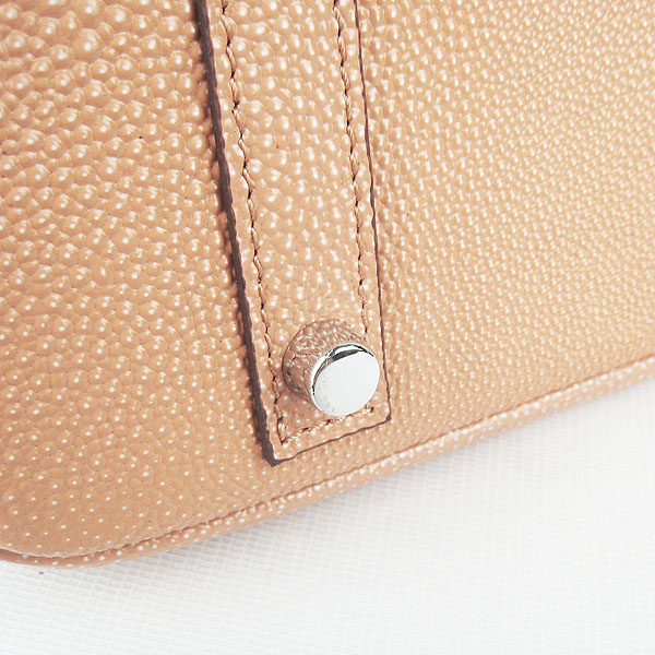 High Quality Fake Hermes Birkin 35CM Pearl Veins Leather Bag Orange 6089 - Click Image to Close